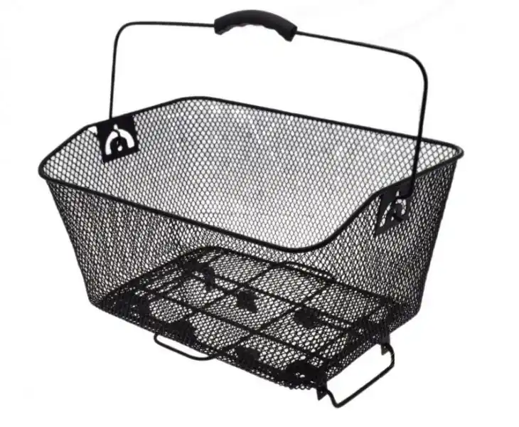Premium Cos spate negru, grilaj metalic, d. 39 x 28 x 19 cm