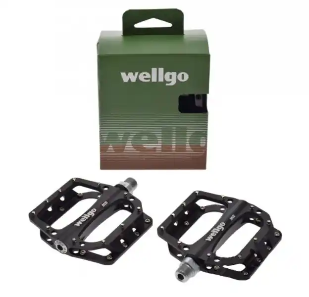 Bestseller Set 2 pedale Wellgo din aluminiu, filet 9/16, culoare negru