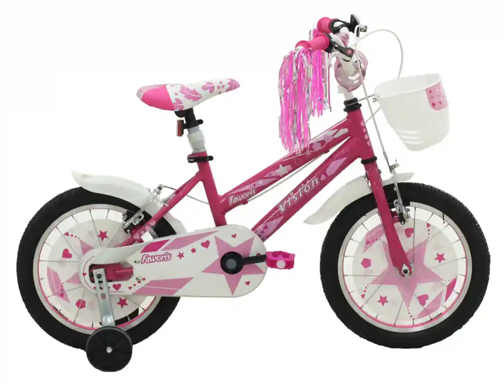 Bicicleta Copii Vision Faworis Culoare Roz/Alb Roata 16" Otel Ofertă exclusivă