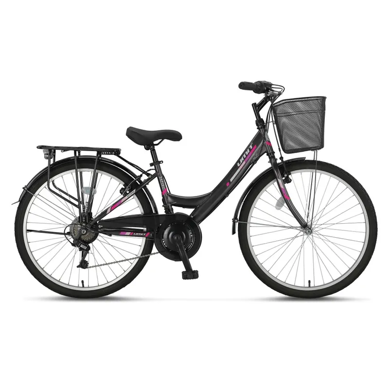 Bicicleta City Umit Safiro, roata 26", 21 viteze, culoare negru, cadru din otel Lichidare de stoc