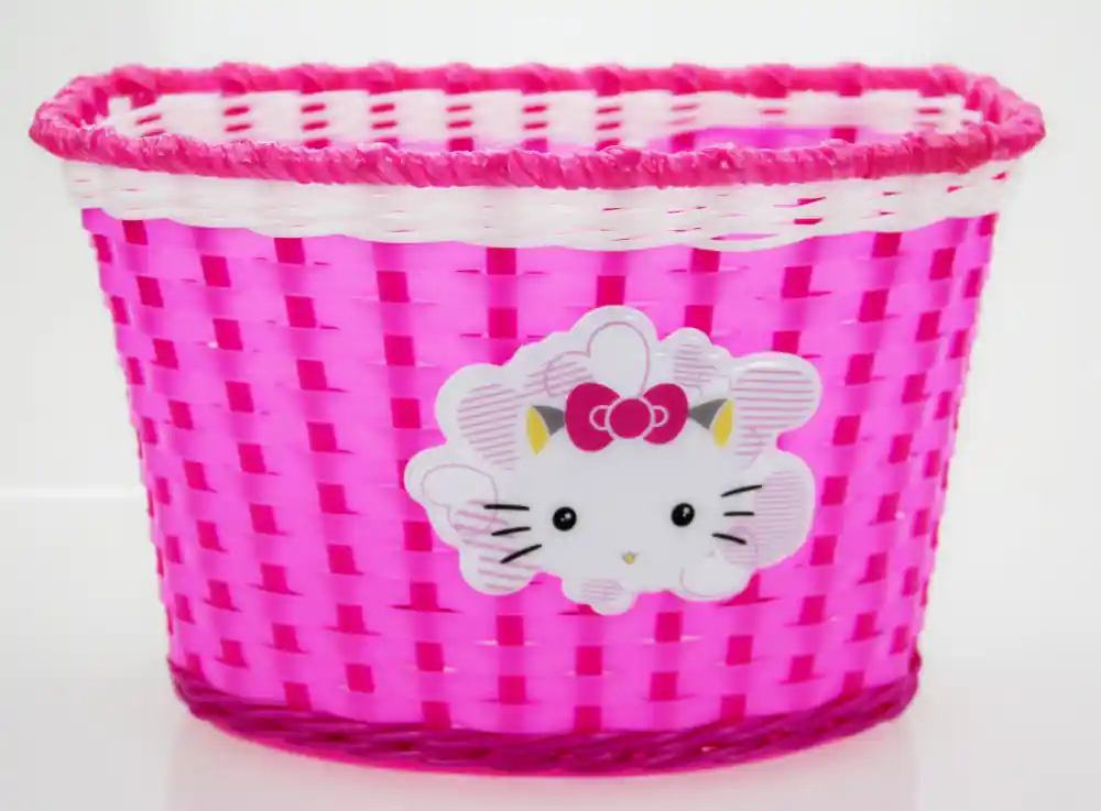 Livrare expres Cos biciclete copii HL-BS02-Kitty pentru roti 16", material plastic, culoare roz