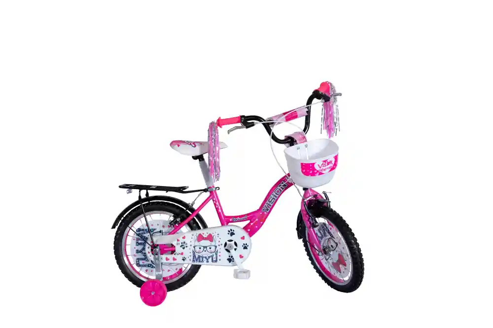 Bicicleta Copii Vision Miyu Culoare Roz/Alb Roata 16" Otel Ofertă
