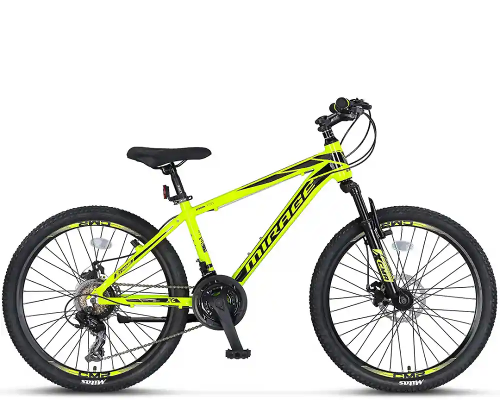Reducere specială Bicicleta MTB Umit Mirage 2D, 21 viteze, culoare lime, roata 24", cadru din aluminiu, frana disc