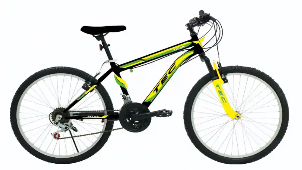Reducere de preț Bicicleta copii Tec Titan suspensie fata, roata 20", culoare negru/galben