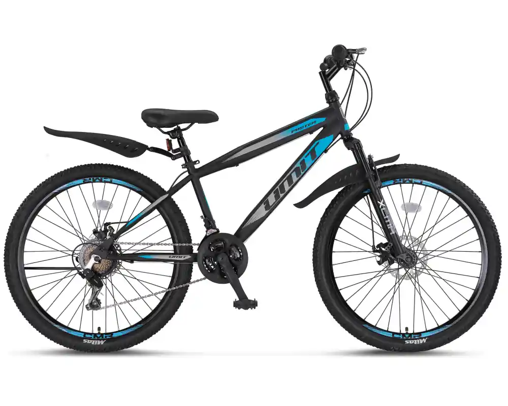 Bicicleta MTB Umit Faster, culoare negru/albastru, roata 29", frana disc, 21 viteze Chilipir
