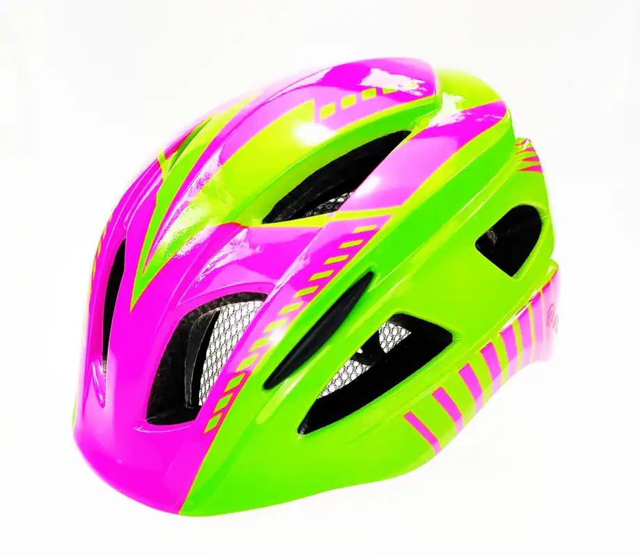 Casca biciclisti AVO-03, culoare verde/roz, marime M (46-52cm) Ultima șansă