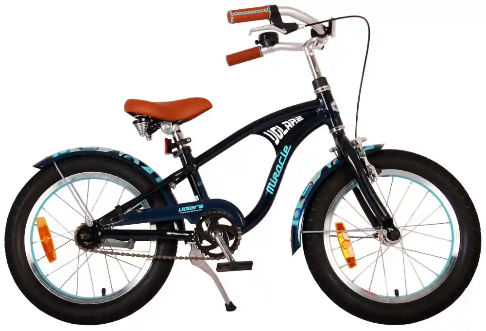 Reducere extra Bicicleta pentru baieti Volare Miracle Cruiser, 16 inch, culoare albastru mat/negru, frana de mana fata si contra