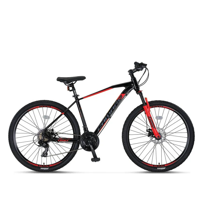 Plată sigură Bicicleta MTB Umit Camaro, culoare negru/rosu, roata 27.5", cadru 16" din aluminiu, frana disc, 21 viteze