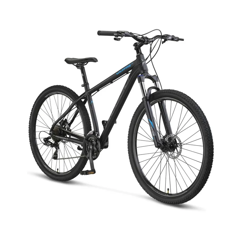 Bicicleta MTB Mosso Wildfire Man Hidraulic, roata 27.5", cadru 16" din aluminiu, culoare negru/albastru Popular