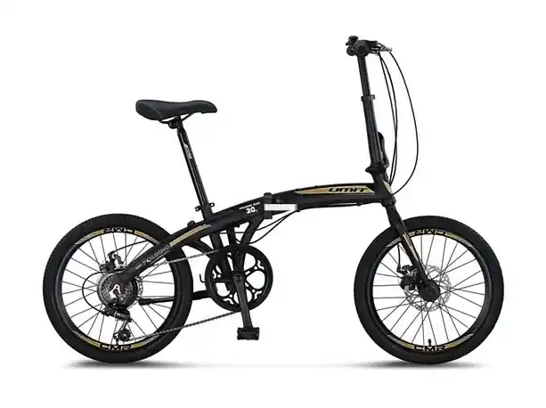 Bicicleta Umit Folding 2D, 6 viteze, pliabila, cadru aluminiu, roata 20", culoare negru/antracit Mai ieftin
