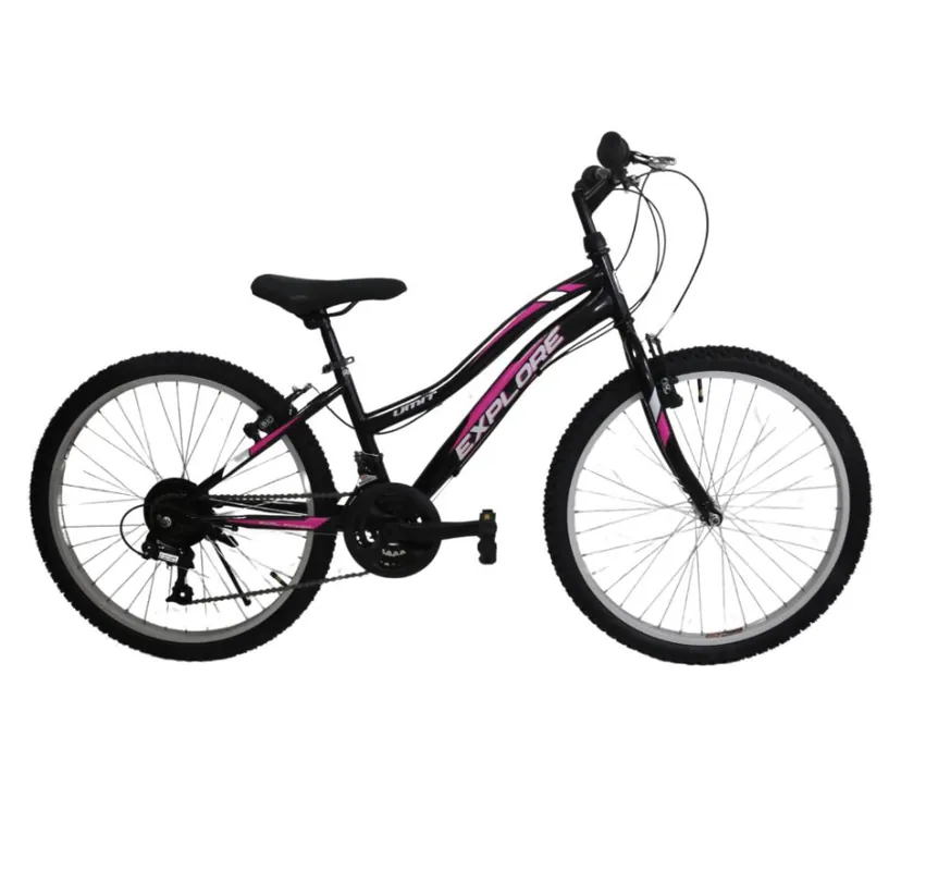 Bicicleta MTB UMIT Explorer Lady, culoare negru/roz, roata 26", cadru din otel Cel mai vândut