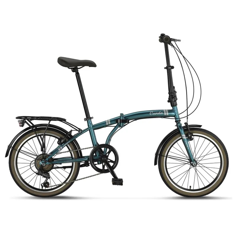 Plată securizată Bicicleta Umit Cund, 6 viteze, pliabila, cadru otel, roata 20", culoare turcoaz