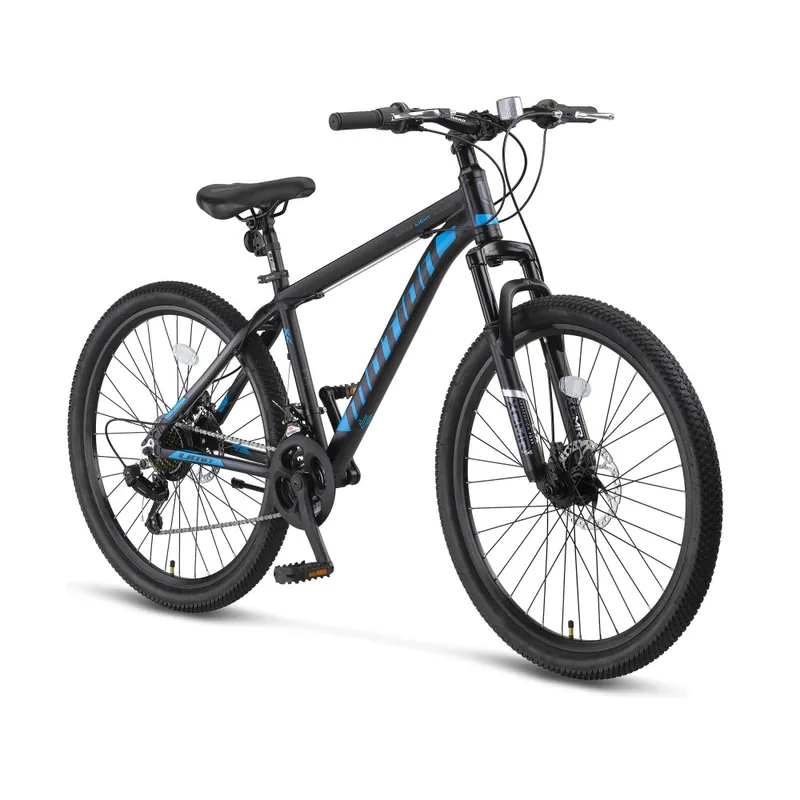 Bicicleta MTB Umit Motion 2D, cadru 18" din aluminiu, 21 viteze, roata 27.5", frana disc, culoare negru/albastru Ofertă limitată