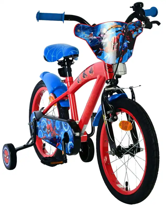 Bicicleta copii Marvel Spiderman 16 inch, pentru baieti, culoare rosu, frana de mana fata si butuc spate Ofertă de sezon