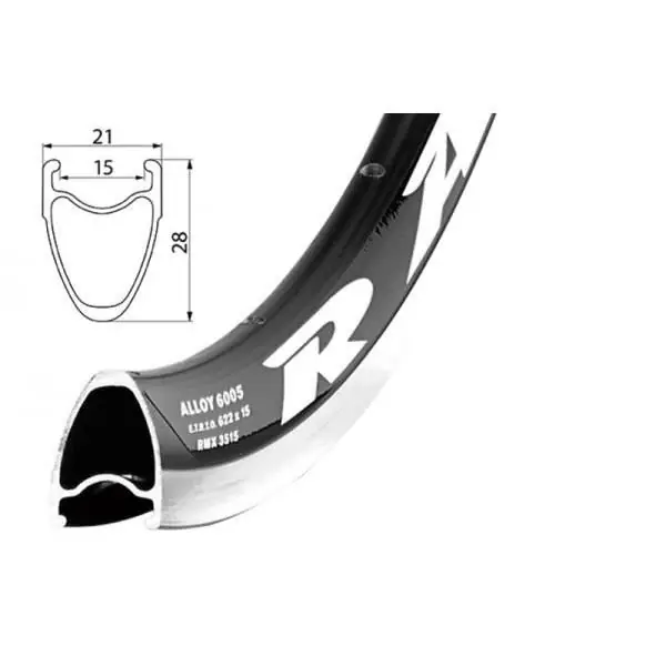 Livrare expres Janta Remerx Rapid RX 3515/V-brake, 622x15, dubla, 36H, pentru valva FV, neagra