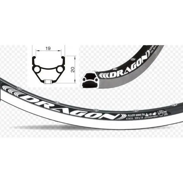 Premium Janta 27.5 650X19 Remerx Dragon capsata, 36H neagra