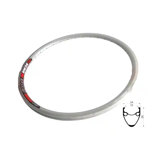 Janta 559x19 Remerx Grand Rock RBX 3019/V-brake, dubla, 36H, AV argintie Ofertă limitată