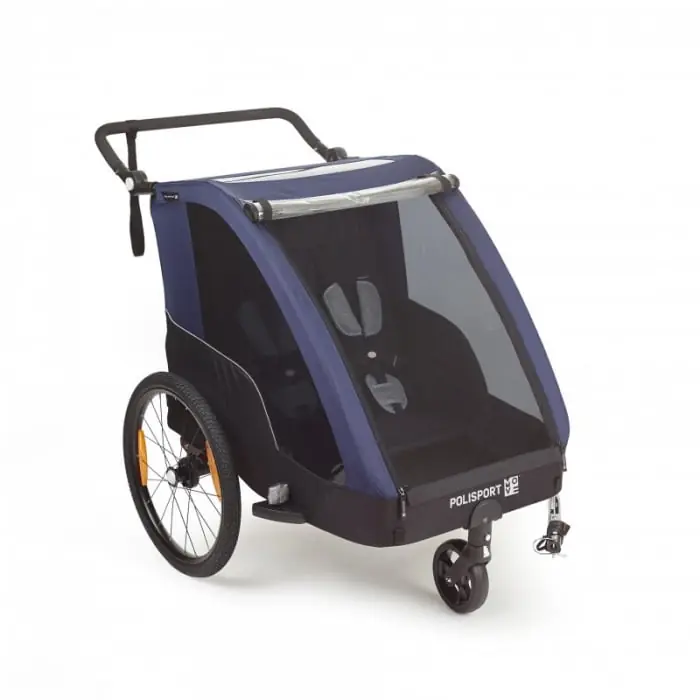 Remorca Si Carucior Transport Copii Polisport - Albastru Expediere rapidă