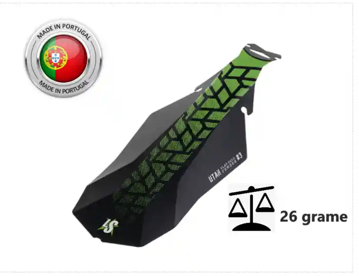 Aparatoare Noroi Spate LASALLE SPORTS UTAH#3 Negru Matt-Verde Lime  150x375 mm Reducere specială