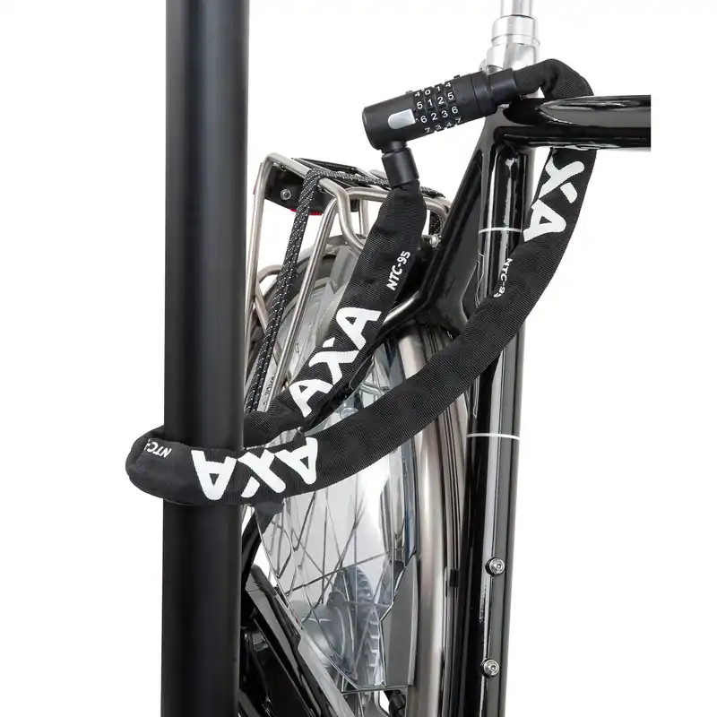 Vezi acum Incuietoare lant AXA Newton 95 95cm/5,5mm negru cu cifru