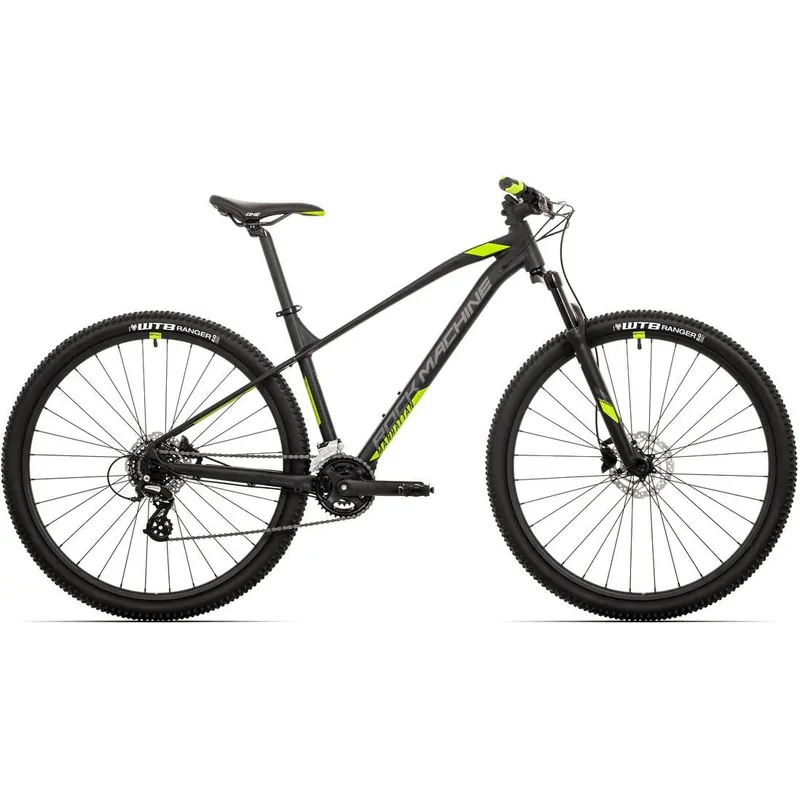Bicicleta MTB Rock Machine Manhattan 40-29/2 29 Negru/Gri/Galben Neon M-17 Chilipir