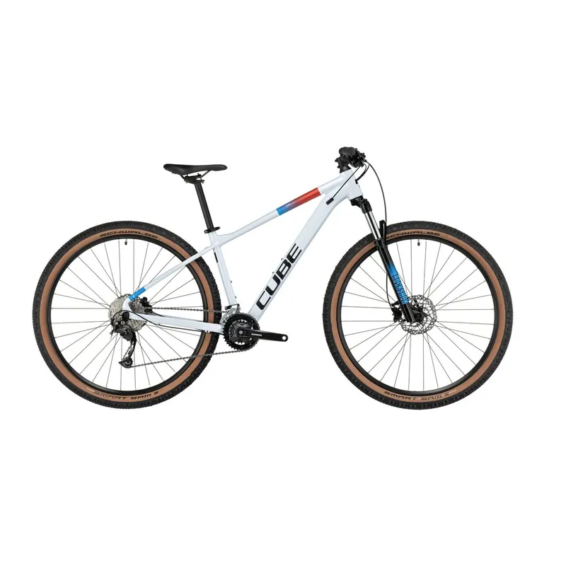 Retur gratuit BICICLETA CUBE AIM SLX White Blue Red 2023 cadru S (16") - roti 27.5"