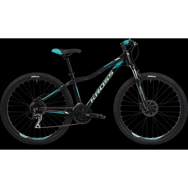 Livrare gratuită Bicicleta KROSS LEA 5.0 27,5 XS DAMA NEGRU-TURCOAZ