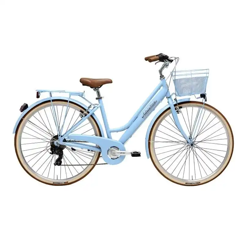 Disponibil imediat Bicicleta Adriatica Retro Lady 28 Albastru deschis 450mm